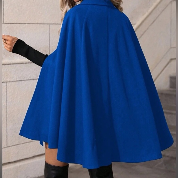 Luxe button up double breasted cape coat - Picture 8 of 16